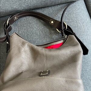 Dooney & Bourke Taupe Leather Hobo Bag